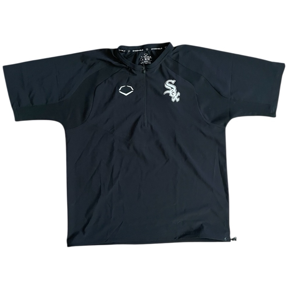 Evoshield Chicago White Sox quarter zip short sleeve size Large black MLB casual